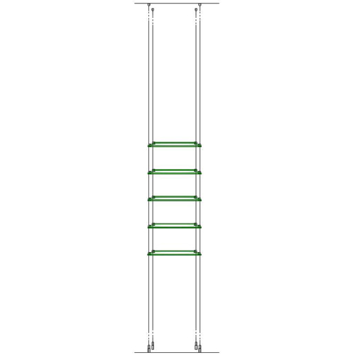 5x 321 x 200mm suspended glass shelves